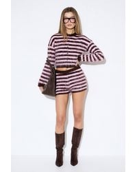 MissPap - Brushed Stripe Knitted Hot Pant Co-Ord - Lyst