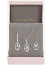 Jon Richard - Rhodium Plated & Crystal Pear Drop Box Set - Lyst