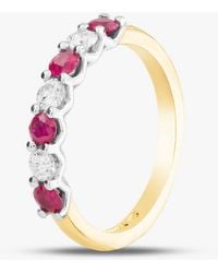 T.H.Baker - 18Ct 0.45Ct Brilliant Cut Ruby & 0.27Ct Diamond Half Eternity Ring 320701J M - Lyst