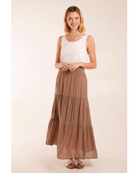Blue Vanilla - Shirring Waist Tiered Maxi Skirt - Lyst