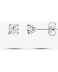 T.H.Baker - 18Ct 1.00Ct 4 Claw Diamond Stud Earrings Nte99D-18Wg - Lyst