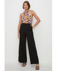 Oasis - Cross Front Floral 2 In 1 Jumpsuit - Lyst