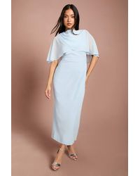 Coast - Petite Chiffon Cape Pencil Dress - Lyst