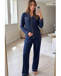 Lulabay - Personalised Ribbed Jersey Long Pyjamas - Lyst