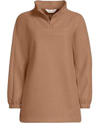 Lands' End - Plus Soft Fleece Quarter Zip Jumper - Lyst
