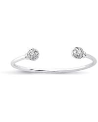 Jewelco London - Sterling Round Cz Torque Baby Bangle Bracelet 2.5Mm - Lyst