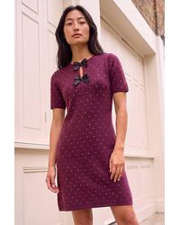 Roman - Petite Polka Dot Knit Dress - Lyst