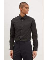 Burton - Black Slim Fit Long Sleeve Easy Iron Shirt - Lyst