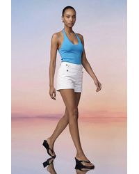 Dilvin - High-Waist Tailored Cotton Shorts - Lyst