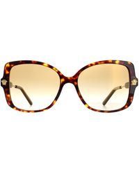 Versace - Rectangle Havana Brown Gold Gradient Mirrored Ve4390 Sunglasses - Lyst