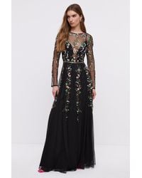 Coast - Hand Embellished Sequin Floral Panelled Maxi Dress - Lyst
