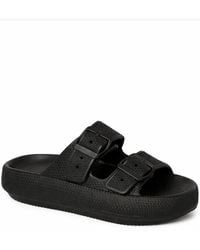 Spot on - Wide Fit Double Buckle Comfort Pool Slide Sandals - Lyst