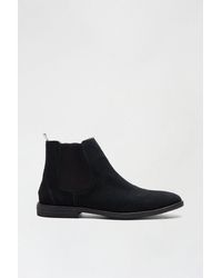 Burton - Black Real Suede Chelsea Boots - Lyst