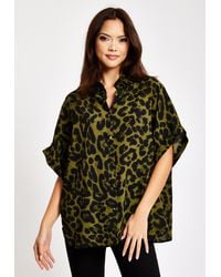 Liquorish - Animal Print Shirt With Short Sleeves - Lyst