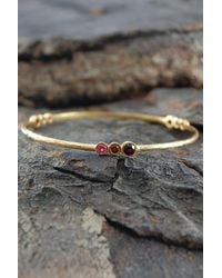 Otis Jaxon London - Triple Stone Garnet & Ruby Birthstone Bangle - Lyst