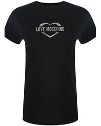 Love Moschino - Short Sleeve Round Slim Fit T-Shirt - Lyst