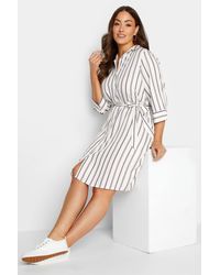 M&CO. - Stripe Print Tie Waist Tunic Shirt Dress - Lyst