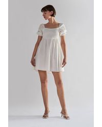 Shnoo - Square Neck Short Sleeve Mini Dress - Lyst
