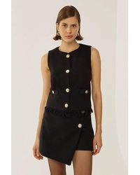Hiccup - Button Detailed Tweed Vest - Lyst