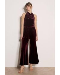 Apricot - Velvet Cowl Neck Jumpsuit - Lyst