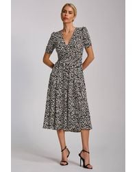 Jolie Moi - Short Sleeve Printed Jersey Midi Dress - Lyst