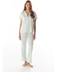 Penti - Aurora Satin Floral Short Sleeve Shirt Trousers Pajama Set - Lyst