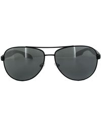 Prada - Aviator Black Grey Sunglasses - Lyst