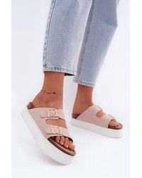 Love Lace - Summer Platform Suede Warm Flatforms - Lyst