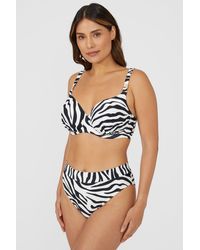 Gorgeous - Dd+ Zebra Balcony Padded Wire Bikini Top - Lyst