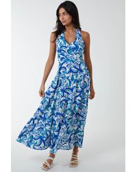 Blue Vanilla - Halterneck Printed Maxi Dress - Lyst
