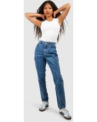Boohoo - Petite Basics Slim Cargo Jeans - Lyst