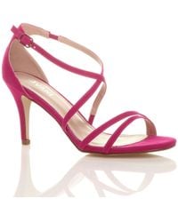 AJVANI - High Heel Crossed Straps Buckle Strappy Sandals - Lyst