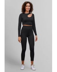 Enorsia - Ribbed Crop Top & High Waist Leggings Set - Lyst