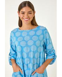 Roman - Spot Print Longline Tunic Top - Lyst