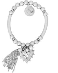 Bibi Bijoux - Silver 'devotion' Heart & Tassel Ball Bracelet - Lyst