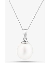 T.H.Baker - 9Ct Freshwater Pearl Pendant Necklace Pnz70057Wg - Lyst