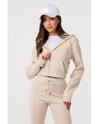 Pink Vanilla - Zip Up Cropped Hoodie - Lyst