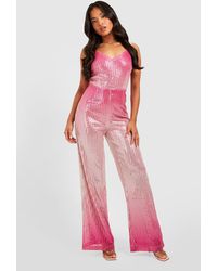 Boohoo - Petite Ombre Flare Leg Jumpsuit - Lyst