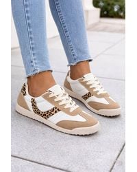 LARANGE - Leopard Print Lace-Up Casual Trainers - Lyst