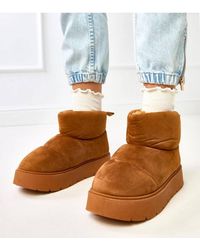 Love Lace - Ankle Snow Boots Fur Lined Round Toe Low Platform Winter Comfort - Lyst