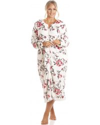CAMILLE - Luxurious Supersoft Zip Up Floral Bathrobe - Lyst