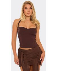 EGO - Corset Style Strappy Halter Neck Corset Top - Lyst