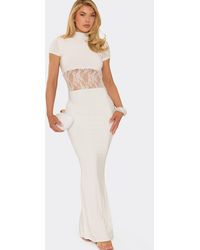 EGO - Short Sleeve Panelled Lace Maxi Dress - Lyst