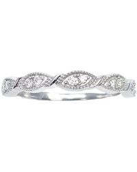 Raina Jewels - 18Ct Round Diamond Half Eternity Milgrain Stackable Band 0.11Ct - Lyst