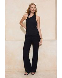 WOVCOR - Asymmetric Halterneck Woven Top With Buckle Detail - Lyst