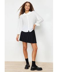 WOVCOR - Woven Shirt W/ Baby-Collar & Balloon Sleeves - Lyst