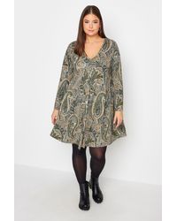 Yours - Printed Swing Mini Dress - Lyst