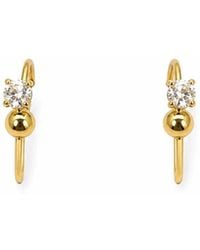 Raina Jewels - 22Ct Tiny Cubic Zirconia Hoop Huggie Earrings 8.8 - Lyst