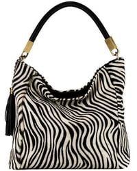 Sostter - Zebra Print Calf Hair Leather Tassel Grab Bag - Bibyd - Lyst