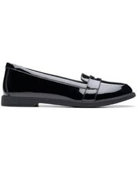 Clarks - Scala Loafer Youth Patent Loafers, Slip Ons, School Shoes - Lyst